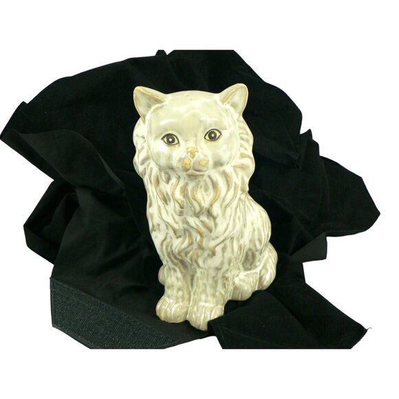 Cat Figurine Statue Home Decor Sitting Pose Unbranded Glazed Ceramic - Picture 2 of 9